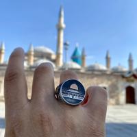 Gümüş Tasarım Filistin Kudüs Mescidi Aksa Erkek Yüzük Takı
