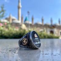 Gümüş Tasarım Filistin Kudüs Mescidi Aksa Erkek Yüzük Takı