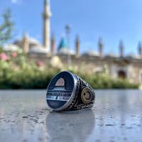 Gümüş Tasarım Filistin Kudüs Mescidi Aksa Erkek Yüzük Takı