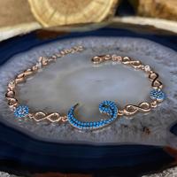 Gümüş Turkuaz Taşlı Vav Model Trend Rosegold Bayan bileklik