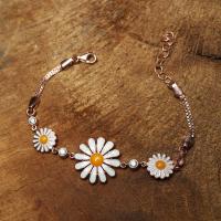 Gümüş Zirkon Taşlı Papatya Model Trend Rosegold Bayan bileklik