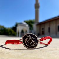 Gümüş Aksesuar Tasarım Semazen Figürlü İpli Bayan Bileklik Takı