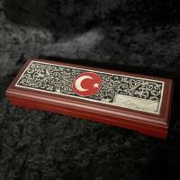 Gümüş Ayyıldız işlemeli Hediyelik Kalem Kutu