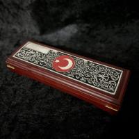 Gümüş Ayyıldız işlemeli Hediyelik Kalem Kutu
