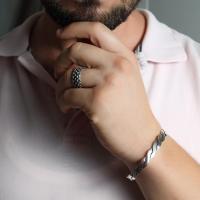 Gümüş Çift Örgülü Model Gümüş Erkek Bilezik Bileklik Takı