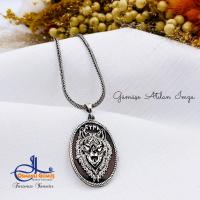 Gümüş özel tasarım Bozkurt model Türk yazılı Figürlü oksitli trend madalyon erkek kolye takı