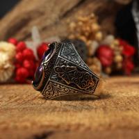 Gümüş Faset Kesim Mistik Topaz Taşlı Erkek Gümüş Yüzük Takı