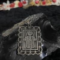 Gümüş Hz Fatma Eli Dualı Erkek Kolye