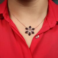 Gümüş Kar Tanesi Zirkon Taşlı Model Bayan Kolye Takı