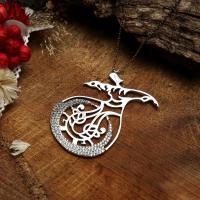 Gümüş Semazen Mevlana Figürlü Zirkon Taşlı Bayan Kolye Takı