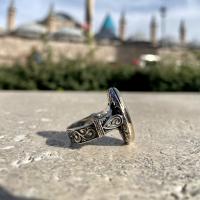 Gümüş Tasarım Arapça Elif Yazılı Trend Erkek Yüzük Takı