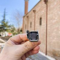 Gümüş Tasarım Ayetel Kürsi yazılı taşlı kapaklı erkek yüzük takı