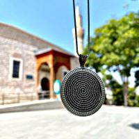 Gümüş Tasarım Celcelutiye Duası Bayan Gümüş Madalyon Kolye Takı
