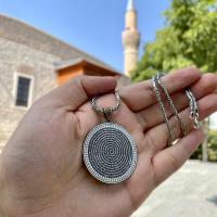 Gümüş Tasarım Celcelutiye Duası Erkek Gümüş Madalyon Kolye Takı