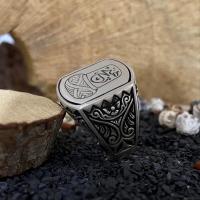 Gümüş Tasarım Hiç Mevlana Sikke Model Trend Erkek Yüzük Takı