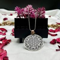 Gümüş Tasarım Lotus Yaşam Çiçeği Bayan Kolye Takı
