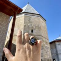 Gümüş Tasarım Taşlı Elif Vav harfli Dua Yazılı Erkek Yüzük Takı