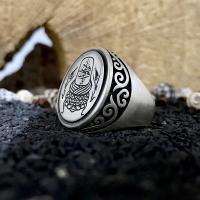 Gümüş Tasarım Ya Vedud Mevlana Sikke Model Trend Erkek Yüzük Takı