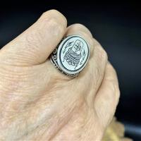 Gümüş Tasarım Ya Vedud Mevlana Sikke Model Trend Erkek Yüzük Takı