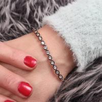 Gümüş Tasarım Zirkon Taşlı Damla Model Trend Bayan Bileklik Takı