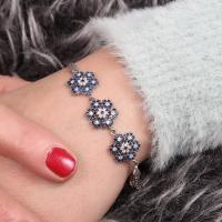 Gümüş Tasarım Zirkon Taşlı Kar Tanesi Model Trend Bayan Bileklik Takı