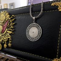Gümüş Tasarım trend model Esmaül Hüsna Yazılı dualı Erkek Kolye Takı