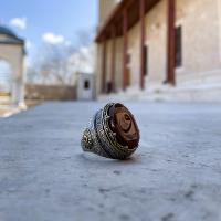 Gümüş Tasarım ve hüve ala külli şeyin kadir Yazılı Erkek Yüzük Takı
