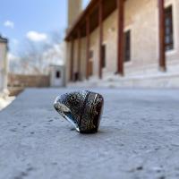 Gümüş Tasarım ve hüve ala külli şeyin kadir Yazılı Erkek Yüzük Takı