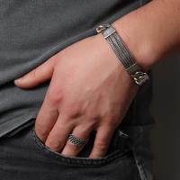 Gümüş Unisex bileklik hasır örgülü model trend Erkek Bileklik takı