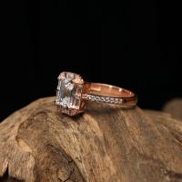 Gümüş baget zirkon taşlı model rose gold trend bayan yüzük takı