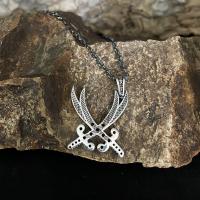 Gümüş tasarım Taşlı Kılıç Zülfikar figürlü trend erkek kolye takı