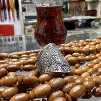 Gümüş tasarım gravür işlemeli okçu zihgir baş parmak yüzük takı