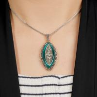 Gümüş tasarım kehribar taşlı hiç semazen figürlü bayan kolye takı