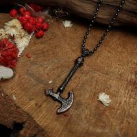 Viking Balta Model Mat Siyah Oksitli Trend Erkek Gümüş Kolye Takı
